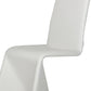 Benzara White Fully Leatherette Upholstered Metal Frame Dining Chair Set of Two