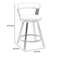 Benzara White Leatherette Counter Height Chair With Metal Slanted Legs Set of Two