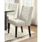 Benzara White Upholstered Button Tufted Leatherette Dining Chair Set of Two