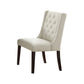 Benzara White Upholstered Button Tufted Leatherette Dining Chair Set of Two