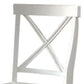 Benzara White Wooden Armless Side Chair, Set of Two