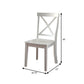 Benzara White Wooden Armless Side Chair, Set of Two