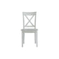 Benzara White Wooden Dining Chair With X Shaped Back Set of Two