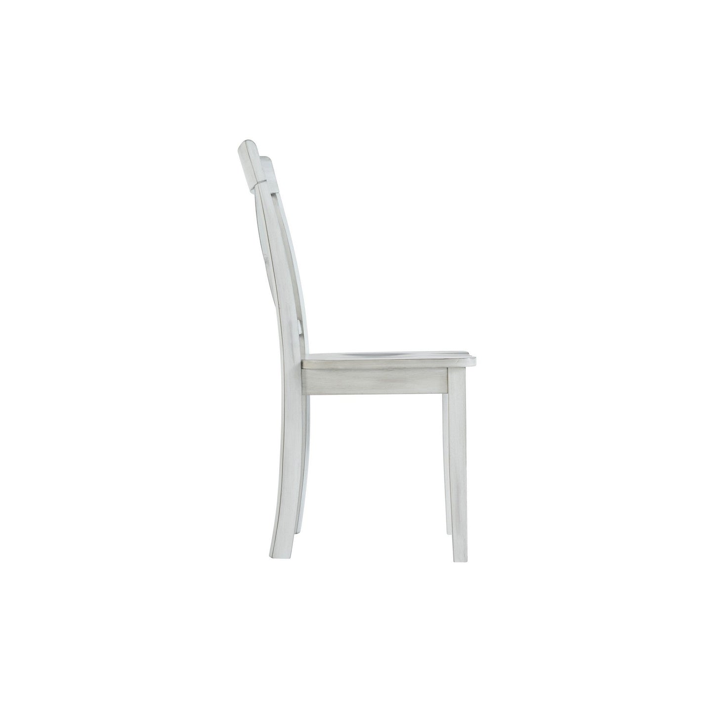 Benzara White Wooden Dining Chair With X Shaped Back Set of Two