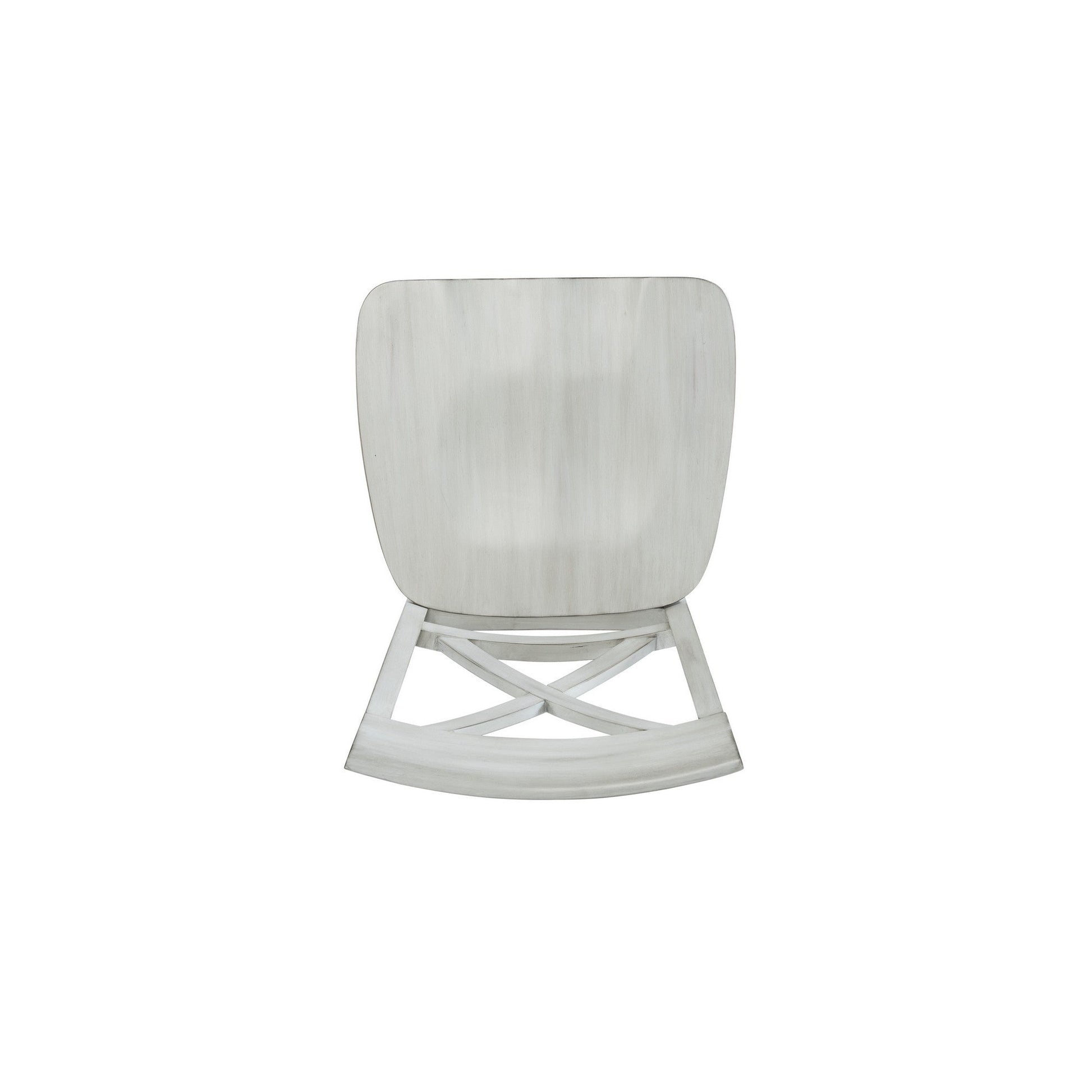 Benzara White Wooden Dining Chair With X Shaped Back Set of Two