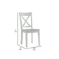 Benzara White Wooden Dining Chair With X Shaped Back Set of Two