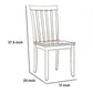 Benzara White Wooden Seat Dining Chair With Slatted Backrest Set of Two