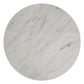 Benzara White and Chrome Contemporary Round Dining Table With Faux Marble Top