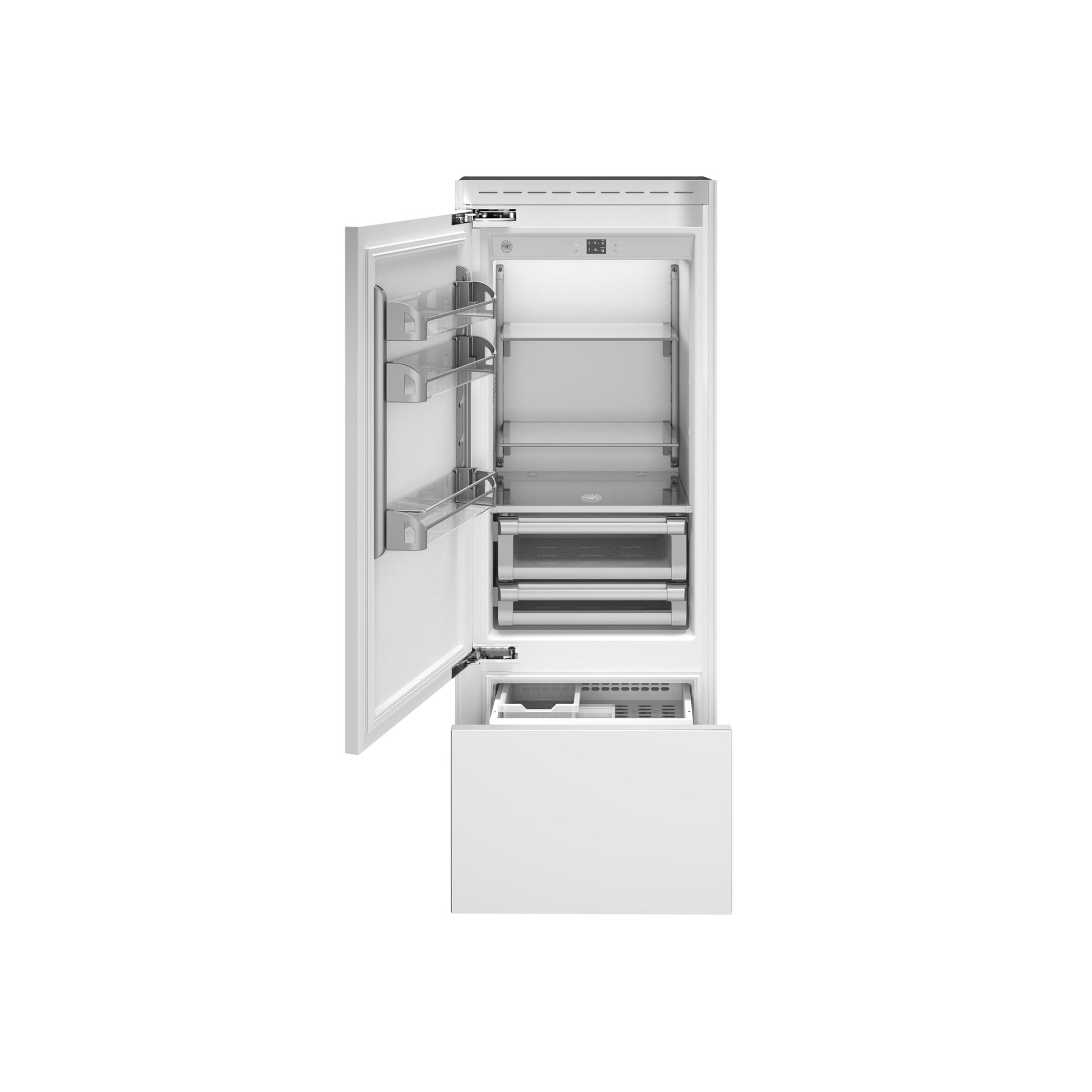 Bertazzoni 30" 15.5 Cu.Ft. Panel Ready Built-In Bottom Mount Refrigerator With Ice Maker and Left Swing Door