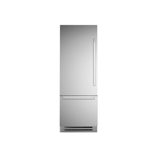Bertazzoni 30" 15.5 Cu.Ft. Stainless Steel Built-In Bottom Mount Refrigerator With Ice Maker and Left Swing Door