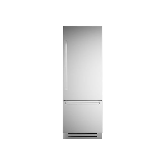Bertazzoni 30" 15.5 Cu.Ft. Stainless Steel Built-In Bottom Mount Refrigerator With Ice Maker and Right Swing Door