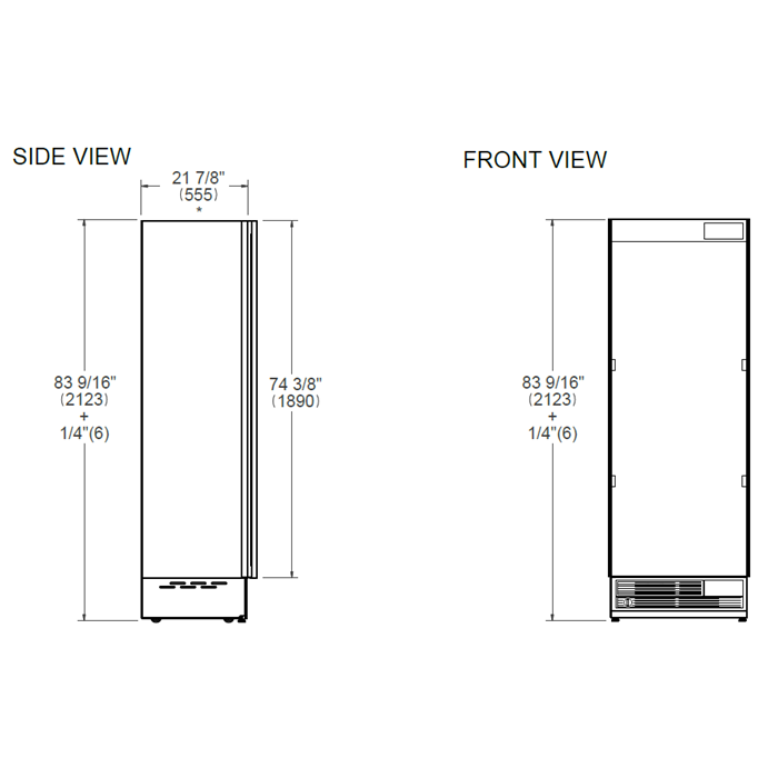 Bertazzoni 30" 16.7 Cu.Ft. Panel Ready Built-in Refrigerator Column Internal Water Dispenser and Reversible Door