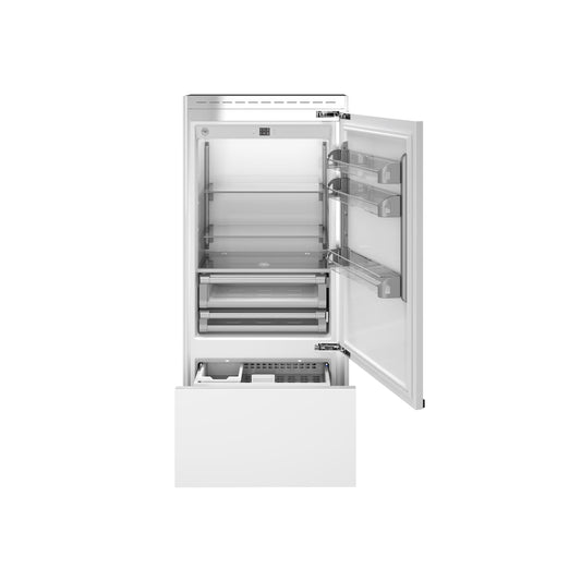 Bertazzoni 36" 19.6 Cu.Ft. Panel Ready Built-In Bottom Mount Refrigerator With Ice Maker and Right Swing Door