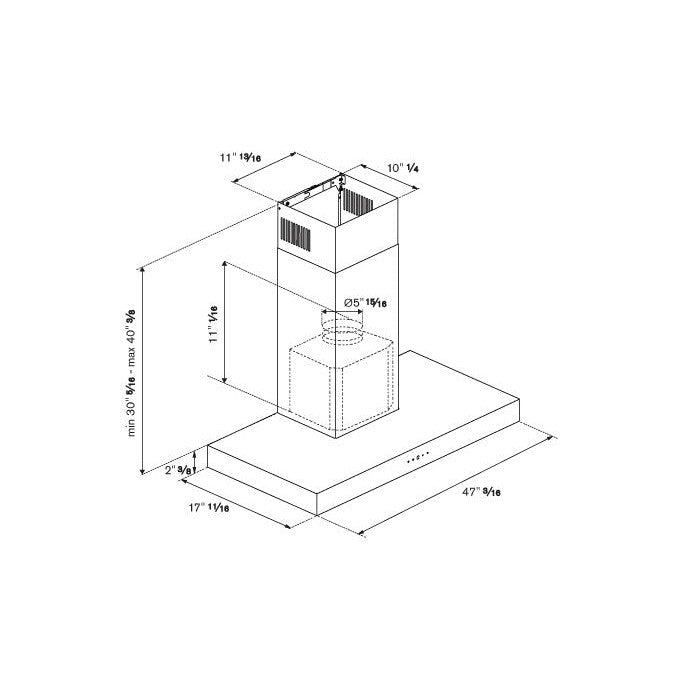 Bertazzoni 48" Stainless Steel T-Shape Wall Mount Hood With 600 CFM Motor