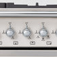Bertazzoni Heritage Series 36" 6 Brass Burners Avorio All Gas Range With 5.9 Cu.Ft. Oven and Cast Iron Griddle