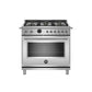 Bertazzoni Heritage Series 36" 6 Brass Burners Stainless Steel Dual Fuel Range With 5.7 Cu.Ft. Electric Self-Clean Double Oven