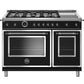 Bertazzoni Heritage Series 48" 6 Brass Burners Nero Matt Propane Gas Range With 7 Cu.Ft. Electric Self-Clean Double Oven and Griddle