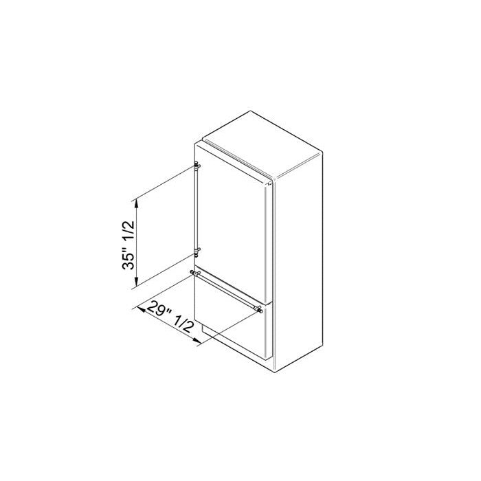 Bertazzoni Heritage Series Stainless Steel New Range Style Handle Kit for 36" Built-In Refrigerator