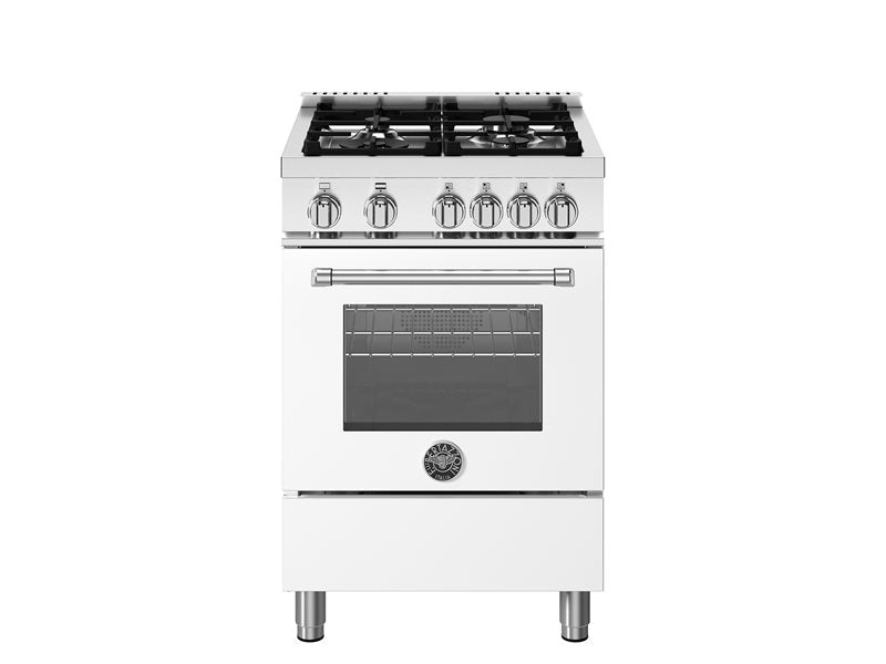 Bertazzoni Master Series 24" 4 Aluminum Burners Bianco Matt Freestanding All Gas Range With 2.5 Cu.Ft. Oven