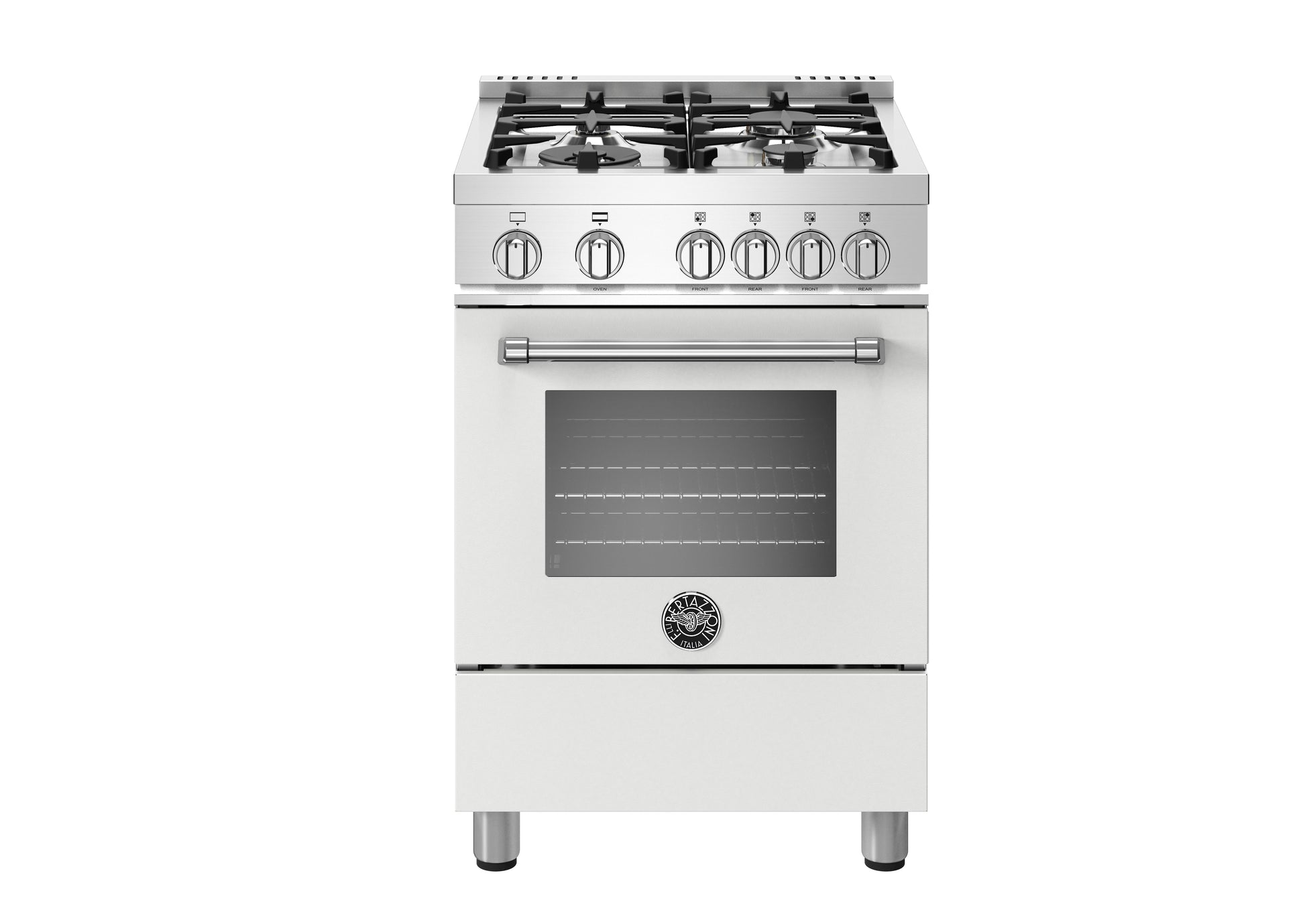 Bertazzoni Master Series 24" 4 Aluminum Burners Bianco Matt Freestanding Propane Gas Range With 2.4 Cu.Ft. Oven