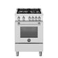 Bertazzoni Master Series 24" 4 Aluminum Burners Stainless Steel Freestanding All Gas Range With 2.5 Cu.Ft. Oven