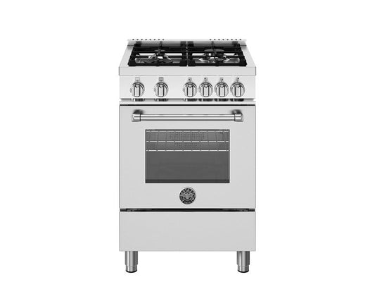 Bertazzoni Master Series 24" 4 Aluminum Burners Stainless Steel Freestanding All Gas Range With 2.5 Cu.Ft. Oven