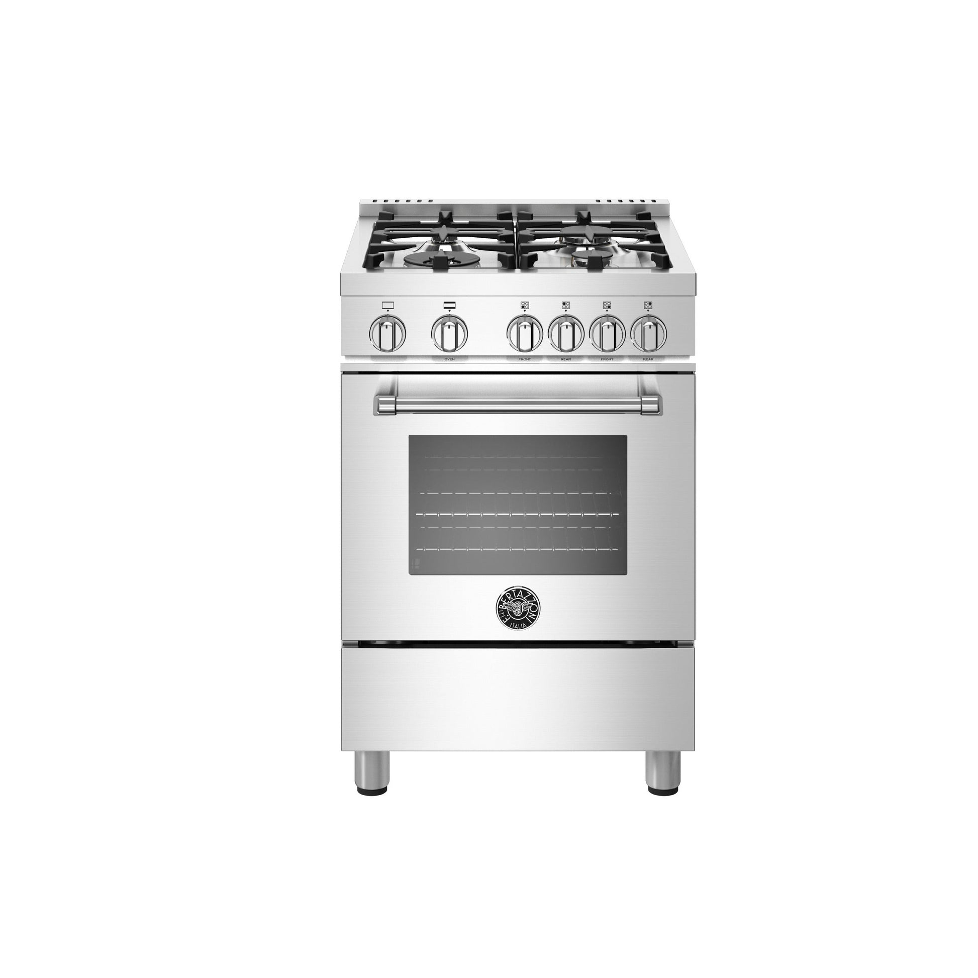 Bertazzoni Master Series 24" 4 Aluminum Burners Stainless Steel Freestanding Propane Gas Range With 2.4 Cu.Ft. Oven