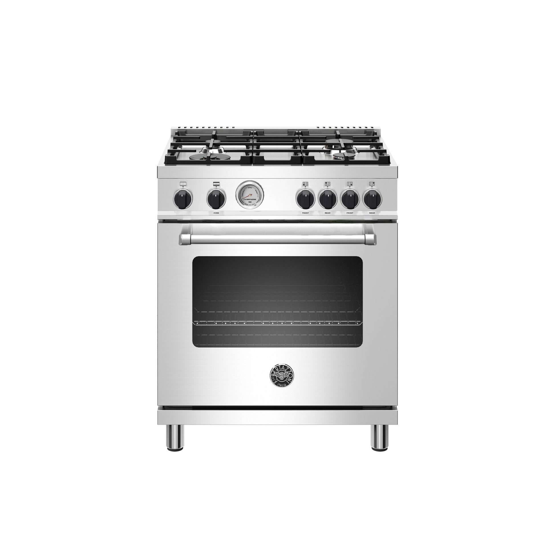 Bertazzoni Master Series 30" 4 Aluminum Burners Stainless Steel Freestanding All Gas Range With 4.7 Cu.Ft. Oven