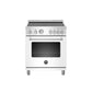 Bertazzoni Master Series 30" 4 Heating Zones Bianco Matt Freestanding Induction Range With 4.7 Cu.Ft. Electric Oven