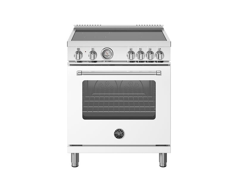 Bertazzoni Master Series 30" 4 High-Power Heating Zones Bianco Matt Freestanding Induction Range With 4.7 Cu.Ft. Electric Oven