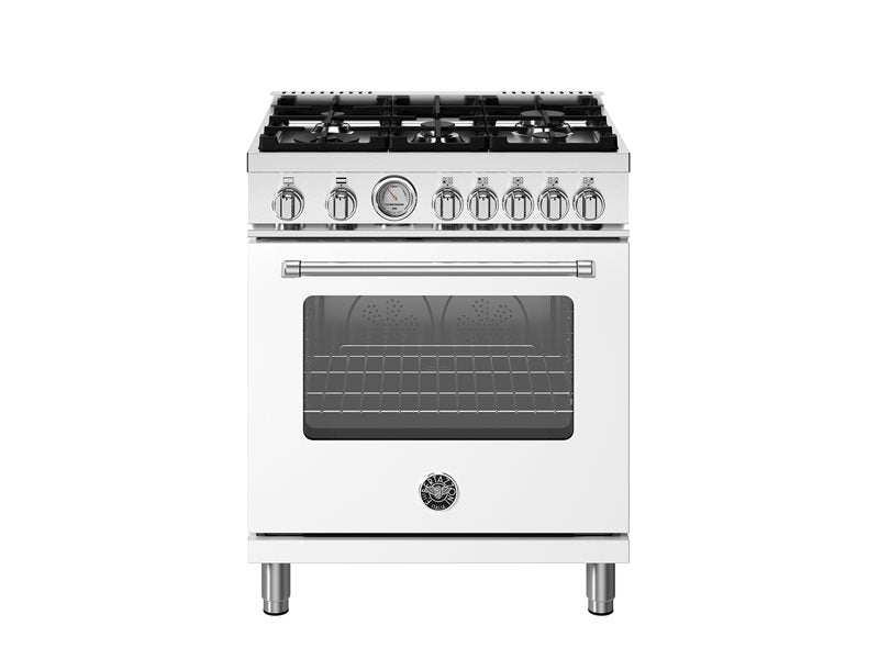 Bertazzoni Master Series 30" 5 Aluminum Burners Bianco Matt Freestanding All Gas Range With 4.7 Cu.Ft. Gas Oven