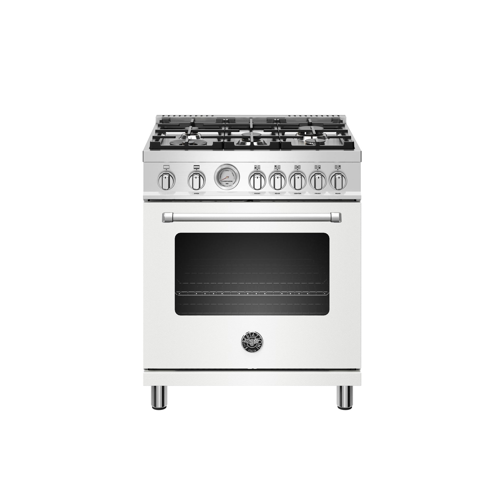 Bertazzoni Master Series 30" 5 Aluminum Burners Bianco Matt Freestanding All Gas Range With 4.7 Cu.Ft. Oven