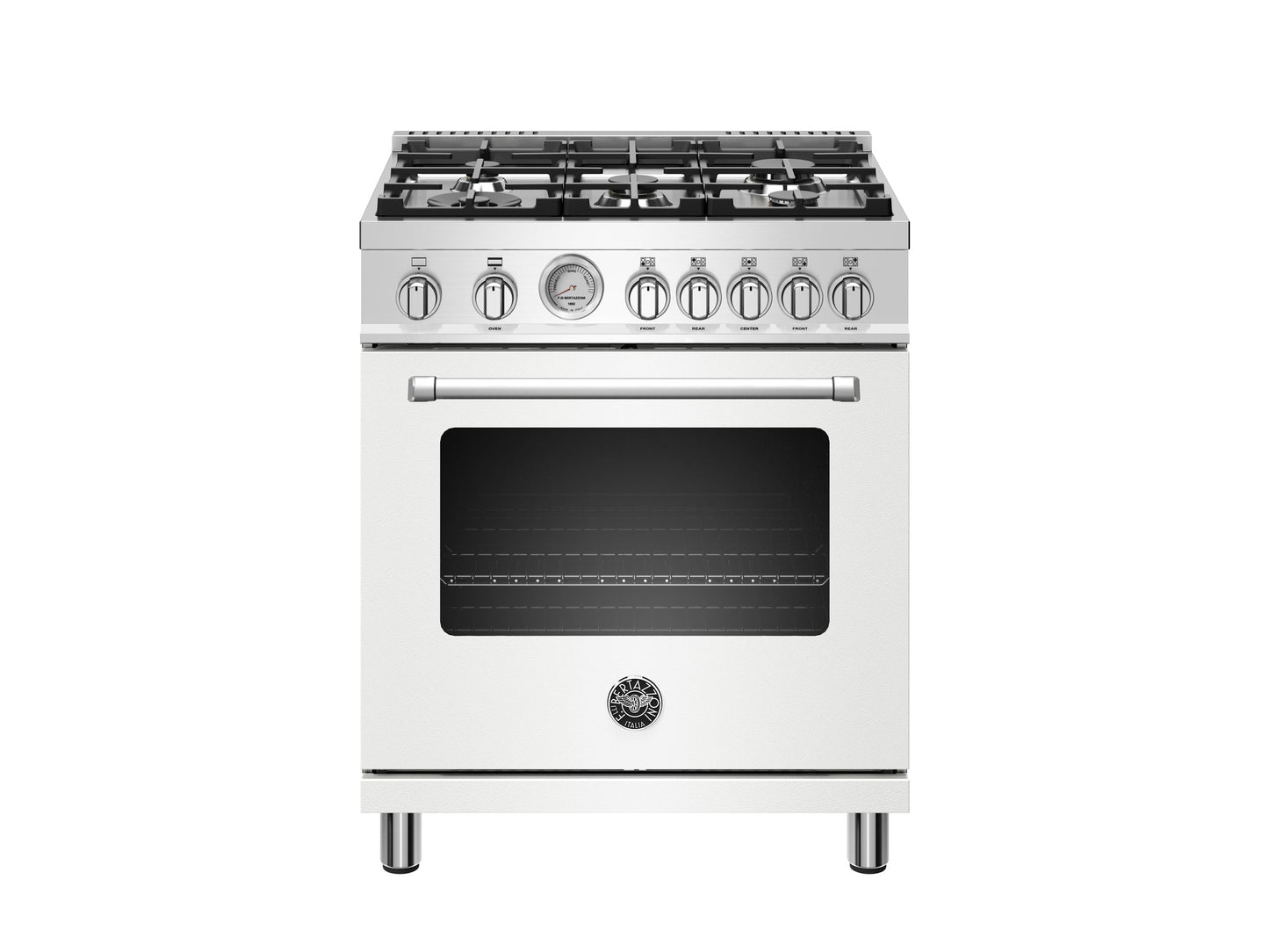 Bertazzoni Master Series 30" 5 Aluminum Burners Bianco Matt Freestanding Propane Gas Range With 4.7 Cu.Ft. Oven