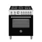 Bertazzoni Master Series 30" 5 Aluminum Burners Nero Matt Freestanding All Gas Range With 4.7 Cu.Ft. Gas Oven