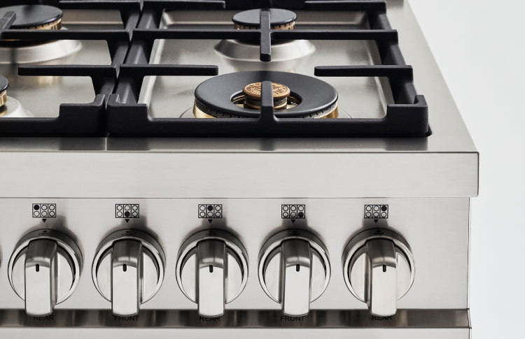 Bertazzoni Master Series 30" 5 Aluminum Burners Nero Matt Freestanding Propane Gas Range With 4.7 Cu.Ft. Oven