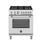 Bertazzoni Master Series 30" 5 Aluminum Burners Stainless Steel Freestanding All Gas Range With 4.7 Cu.Ft. Gas Oven