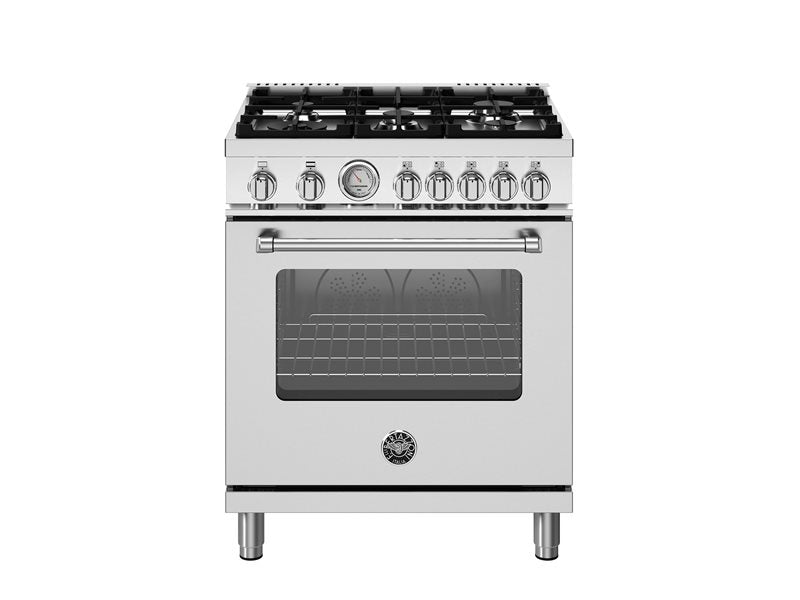 Bertazzoni Master Series 30" 5 Aluminum Burners Stainless Steel Freestanding All Gas Range With 4.7 Cu.Ft. Gas Oven