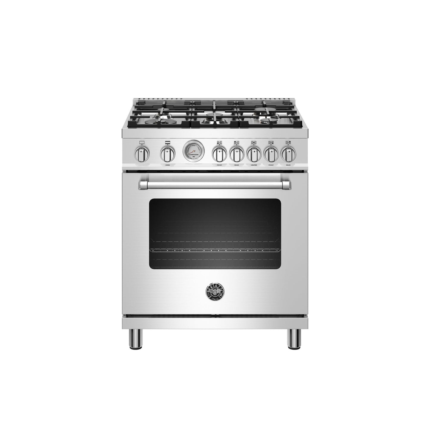 Bertazzoni Master Series 30" 5 Aluminum Burners Stainless Steel Freestanding All Gas Range With 4.7 Cu.Ft. Oven