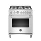 Bertazzoni Master Series 30" 5 Aluminum Burners Stainless Steel Freestanding Propane Gas Range With 4.7 Cu.Ft. Electric Oven
