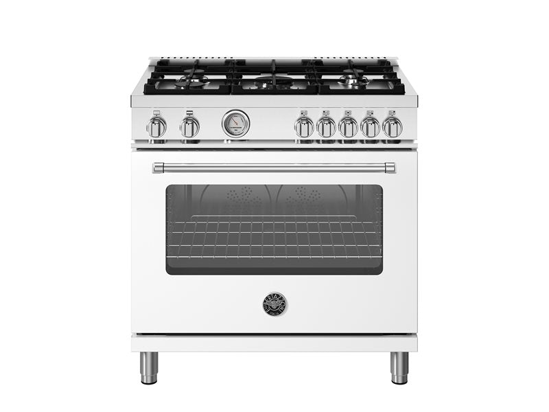 Bertazzoni Master Series 36" 5 Aluminum Burners Bianco Matt Freestanding All Gas Range With 5.9 Cu.Ft. Gas Oven