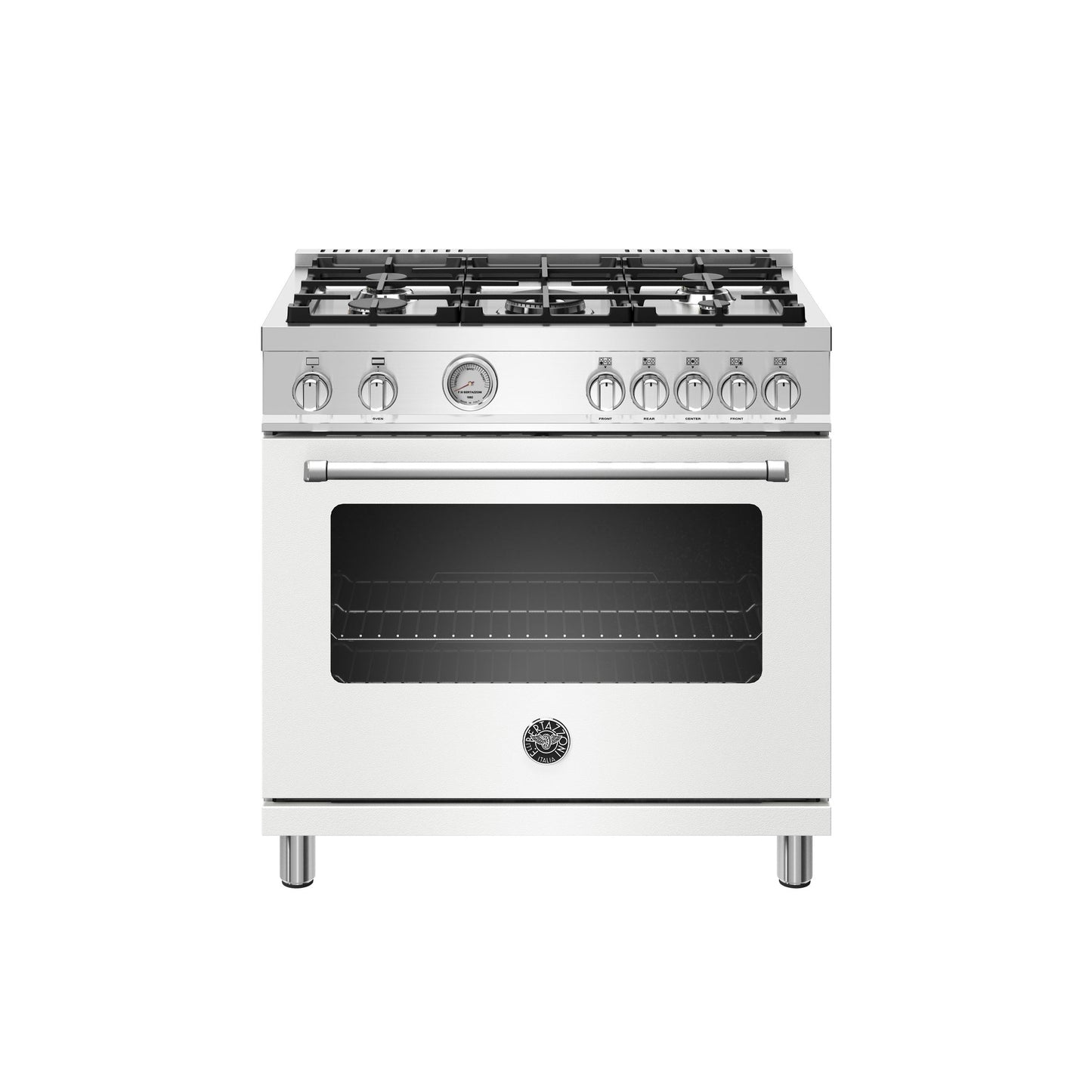 Bertazzoni Master Series 36" 5 Aluminum Burners Bianco Matt Freestanding All Gas Range With 5.9 Cu.Ft. Oven