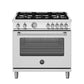 Bertazzoni Master Series 36" 5 Aluminum Burners Stainless Steel Freestanding All Gas Range With 5.9 Cu.Ft. Gas Oven