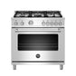 Bertazzoni Master Series 36" 5 Aluminum Burners Stainless Steel Freestanding Propane Gas Range With 5.9 Cu.Ft. Electric Oven