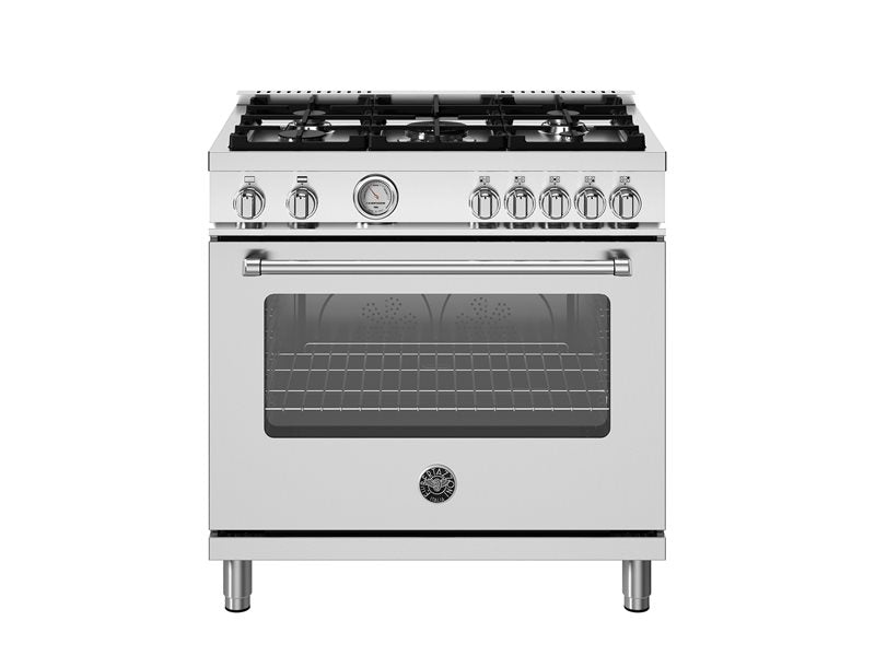 Bertazzoni Master Series 36" 5 Aluminum Burners Stainless Steel Freestanding Propane Gas Range With 5.9 Cu.Ft. Gas Oven