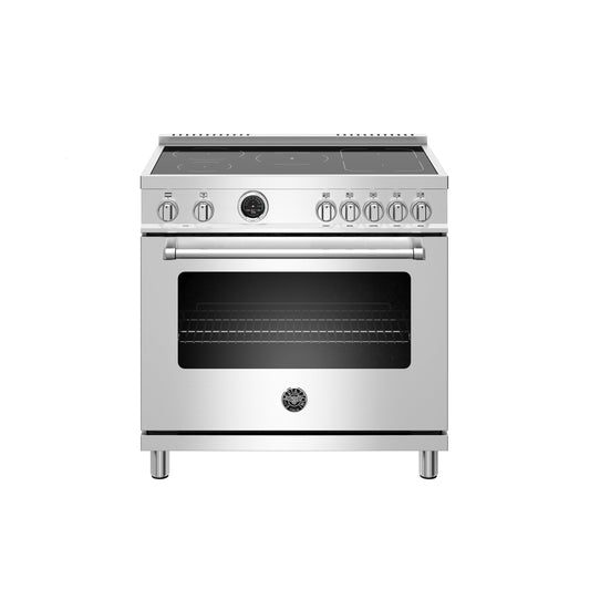 Bertazzoni Master Series 36" 5 Heating Zones Stainless Steel Freestanding Induction Range With 5.7 Cu.Ft. Electric Self-Clean Oven