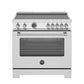 Bertazzoni Master Series 36" 5 High-Power Heating Zones Stainless Steel Freestanding Induction Range With Cast Iron Griddle and 5.7 Cu.Ft. Electric Self-Clean Oven