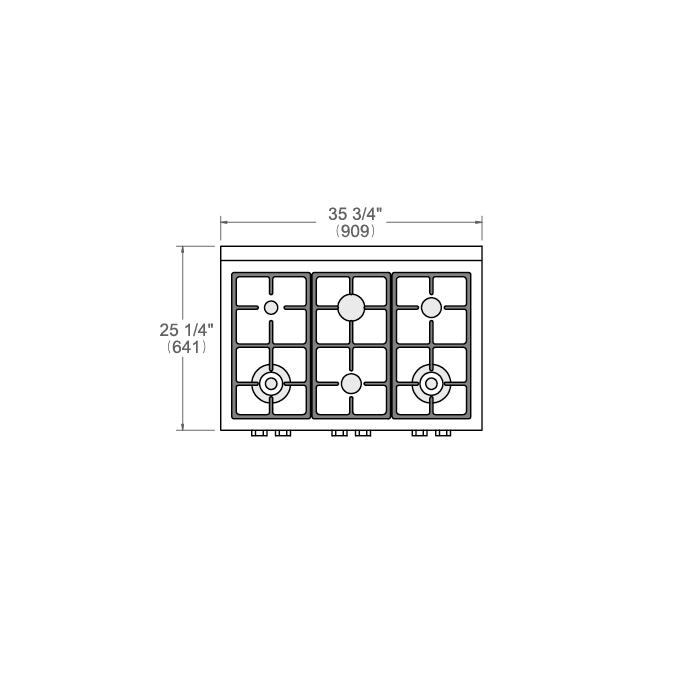 Bertazzoni Master Series 36" 6 Aluminum Burners Stainless Steel Gas Rangetop