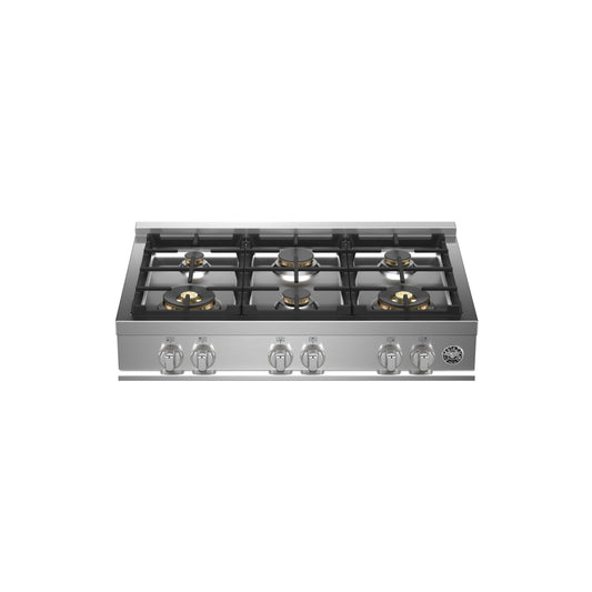 Bertazzoni Master Series 36" 6 Brass Burners Stainless Steel Gas Rangetop