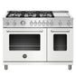 Bertazzoni Master Series 48" 6 Aluminum Burners Bianco Matt Freestanding Propane Gas Range With 7.2 Cu.Ft. Double Oven and Electric Griddle