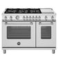 Bertazzoni Master Series 48" 6 Aluminum Burners Stainless Steel Freestanding All Gas Range With 7.1 Cu.Ft. Double Oven and Electric Griddle